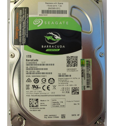 843266-B21 HPE 1TB SATA 6Gbps Entry LFF 3,5" NHP para MicroServer Gen10 pronta entrega