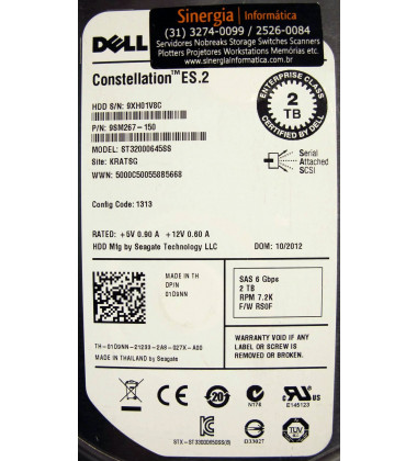 ST32000645SS HD Dell 2TB SAS 6 Gbps 7.2K RPM LFF 3.5