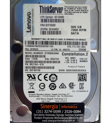 ST9500620NS HD Lenovo 500GB SATA 6 Gbps 7.2K RPM SFF 2.5