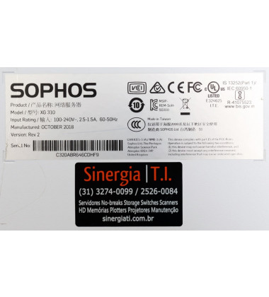 XG 310 | Firewalls Sophos de hardware 1U 35000 Mbits Seminovo-preço