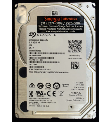 ST2000NX0423 HD Seagate 2TB SATA 6 Gbps 7.2K RPM SFF 2,5" Enterprise Capacity V3 pronta entrega