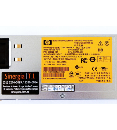 506822-101 Fonte Redundante Para Servidores HPE ProLiant ML350p DL360e DL360p DL380e DL380p DL385p Gen8 750W em estoque