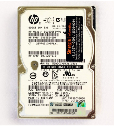 HD 900GB SAS 10K RPM para Servidor HP ProLiant DL180 Gen9 em estoque