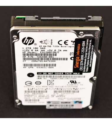 718160-B21 | HD HPE 1.2TB SAS 6Gb/s Enterprise 10K SFF (2.5in) HDD Hot-Plug superior