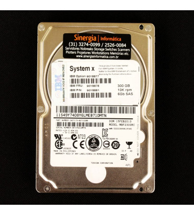 90Y8877 HD IBM 300GB SAS 6 Gbps 10K RPM SFF 2,5