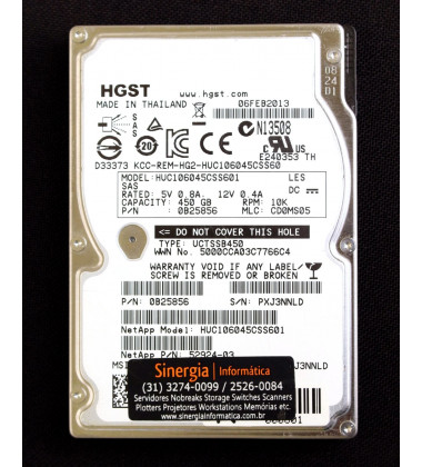 52924-03 HD Hitachi 450GB SAS 6 Gbps 10K RPM SFF 2,5" Enterprise P/N Pronta entrega