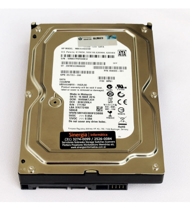 MB0500GCEHE HD HP 500GB SATA 6Gb/s Enterprise 7.2K LFF (3.5in) Hot-Plug frontal