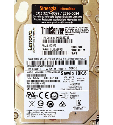 03T7875 HD Lenovo 300GB SAS 6 Gbps 10K RPM SFF 2.5