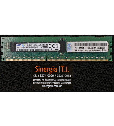 47J0222 Memória RAM IBM 8GB RDIMM PC3L-12800R DDR3 1600MHz 1Rx4 pronta entrega
