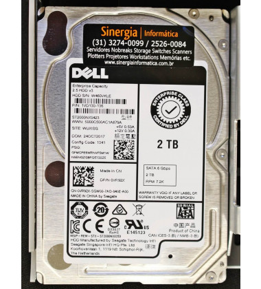 1VD130-136 HD Dell Enterprise 2TB 2.5" SATA 6 Gbps 7.2K pronta entrega