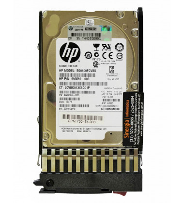 EG0600FCVBK HD HPE 600GB SAS 12 Gbps 10K RPM SFF 2,5