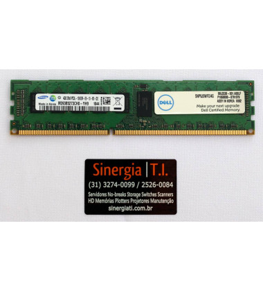 SNP9J5WFC/4G | Memória RAM Dell 4GB DDR3 1333MHz PC3L-10600R RDIMM 240 pin ECC EM ESTOQUE