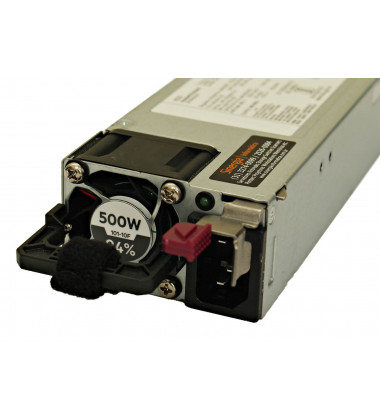 R500A001H | Fonte HPE 500W Servidor ProLiant ML30 ML350 DL360 DL380 Gen10 UP/N traseira