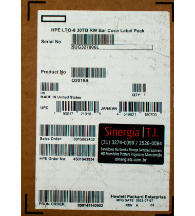 Q2015A Kit de Etiquetas de Código de Barras HP Q2015A para Fitas LTO-8 Ultrium preço