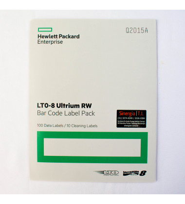 Q2015A Kit de Etiquetas de Código de Barras HP Q2015A para Fitas LTO-8 Ultrium envio imediato