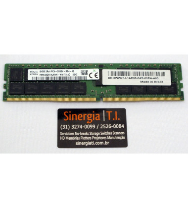 HMAA8GR7AJR4N-WM Memória RAM Dell 64GB DDR4-2933 MHz ECC Registrada para Servidor R740 R740XD R740xd2 R940 R440 T440 R540 R640 R840 R940xa