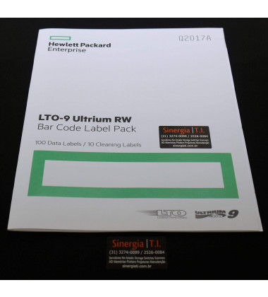 Q2017A Kit de Etiquetas de Código de Barras HP Q2017A para Fitas LTO-9 Ultrium Pronta entrega
