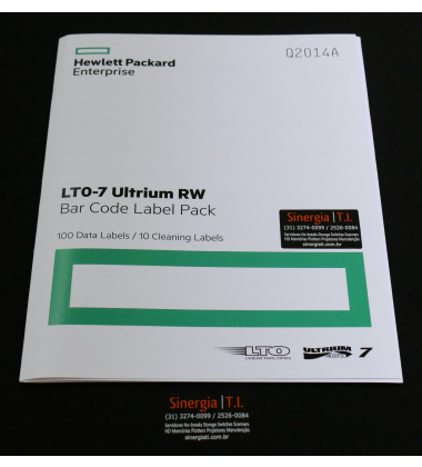 Q2014A | Kit de Etiquetas de Código de Barras Genuínas HP Q2014A para Fitas LTO-7 Ultrium Barcode