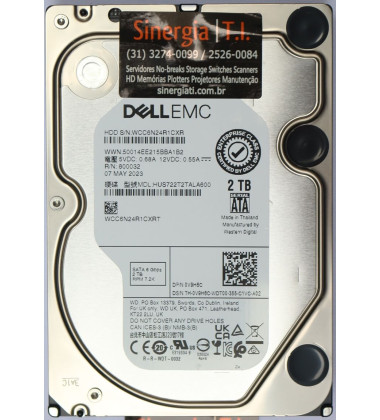 HD 2TB SATA para Servidor Dell PowerEdge T150 7.2K RPM 6Gbps 3,5 polegadas Pronta Entrega