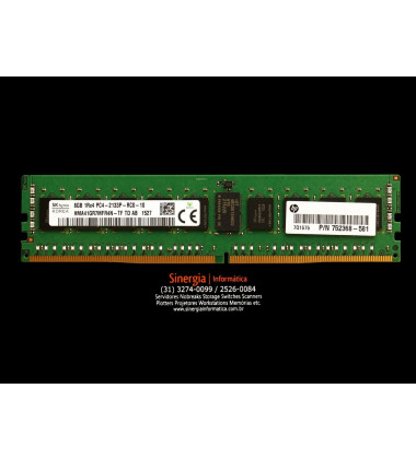 752368-581 Memória HPE 8GB (1x8GB) Single Rank x4 DDR4-2133 para Servidor DL120 DL160 DL180 DL360 DL380 DL560 DL580 ML110 ML150 ML350 Gen9 label
