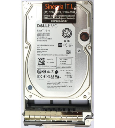 400-ATKR HD Dell 8TB SAS 12 Gbps 7.2K RPM LFF 3,5" NL Servidor PowerEdge R440/R540 pronta entrega