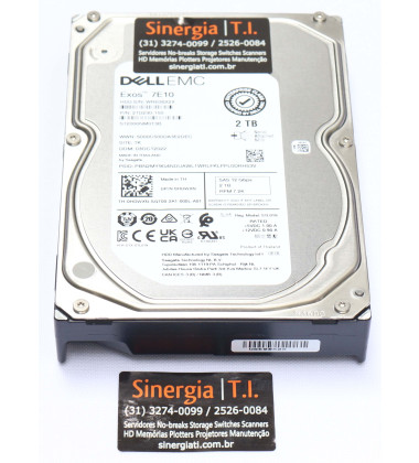 HD 2TB SAS 12Gbps 3,5" LFF 7.2K RPM Genuíno para Servidor Dell PowerEdge R340 Pronta entrega