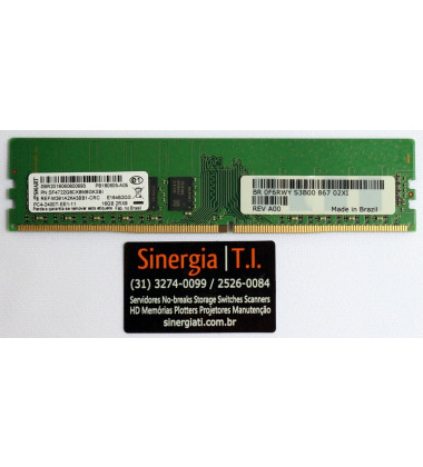 SF4722G8CK8M8GKSBI Memória RAM Dell 16GB 2RX8 PC4-2400T DDR4 UDIMM 2400MHz T130 T330 R230 R330 T3620 MT T3420 SFF envio imediato