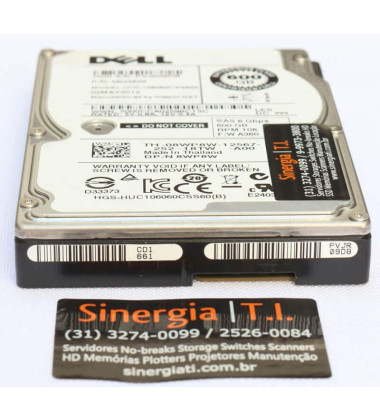 0B25656 HD Dell 600GB SAS 6Gbps 10K RPM para Servidor R730XD SFF 2.5” pronta entrega
