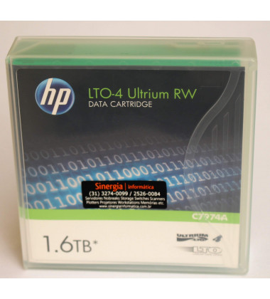 C7974A Fita de dados HP Ultrium LTO-4 800GB/1.6TB envio imediato