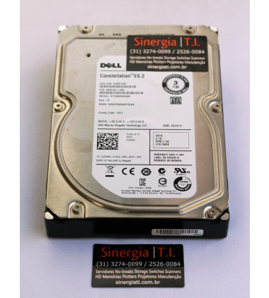 9SM160-036 HD Dell 3TB SATA 6 Gbps 7.2K RPM LFF 3,5" DS para Servidor pronta entrega