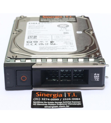 HD 4TB SAS 12Gbps 3,5" LFF 7.2K RPM Genuíno para Servidor Dell PowerEdge R340 Pronta entrega