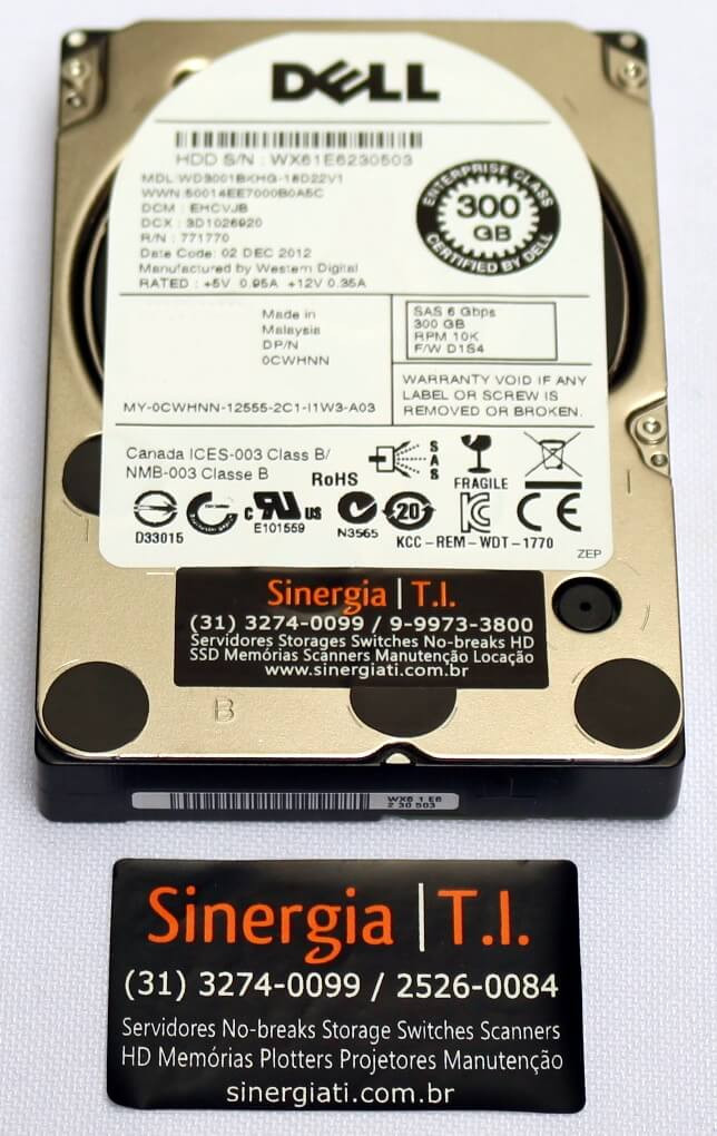 WD3001BKHG-18D22V1 | HD Dell 300GB SAS 6 Gbps 10K RPM SFF 2,5" para ...