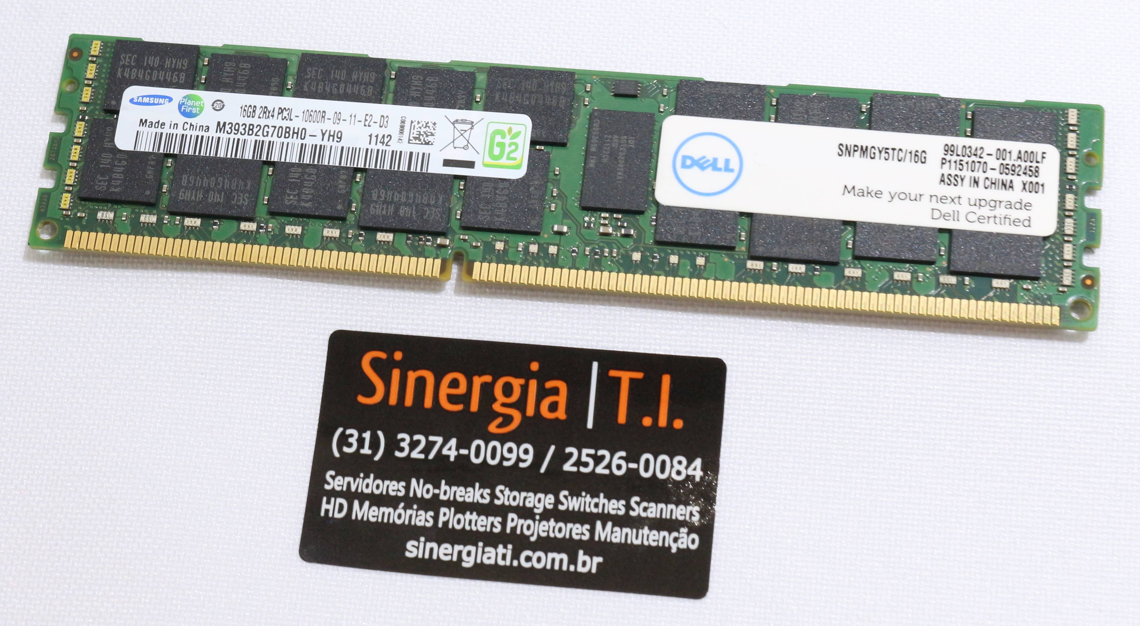 ram for dell r420 r520 r620 r720 r820 r920 server... SNPMGY5TC/16G Memória RAM Dell 16GB 2RX4 PC3L-10600R-09-11-E2 DDR3 ...