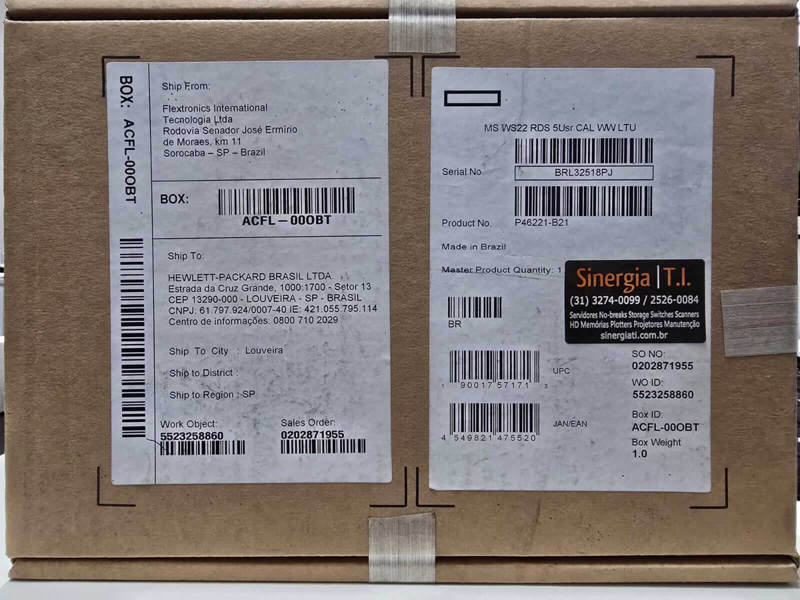 P46221-B21 MS WS RDS Remote Desktop Services 5Usr CAL WW LTU Microsoft HPE Original em estoque