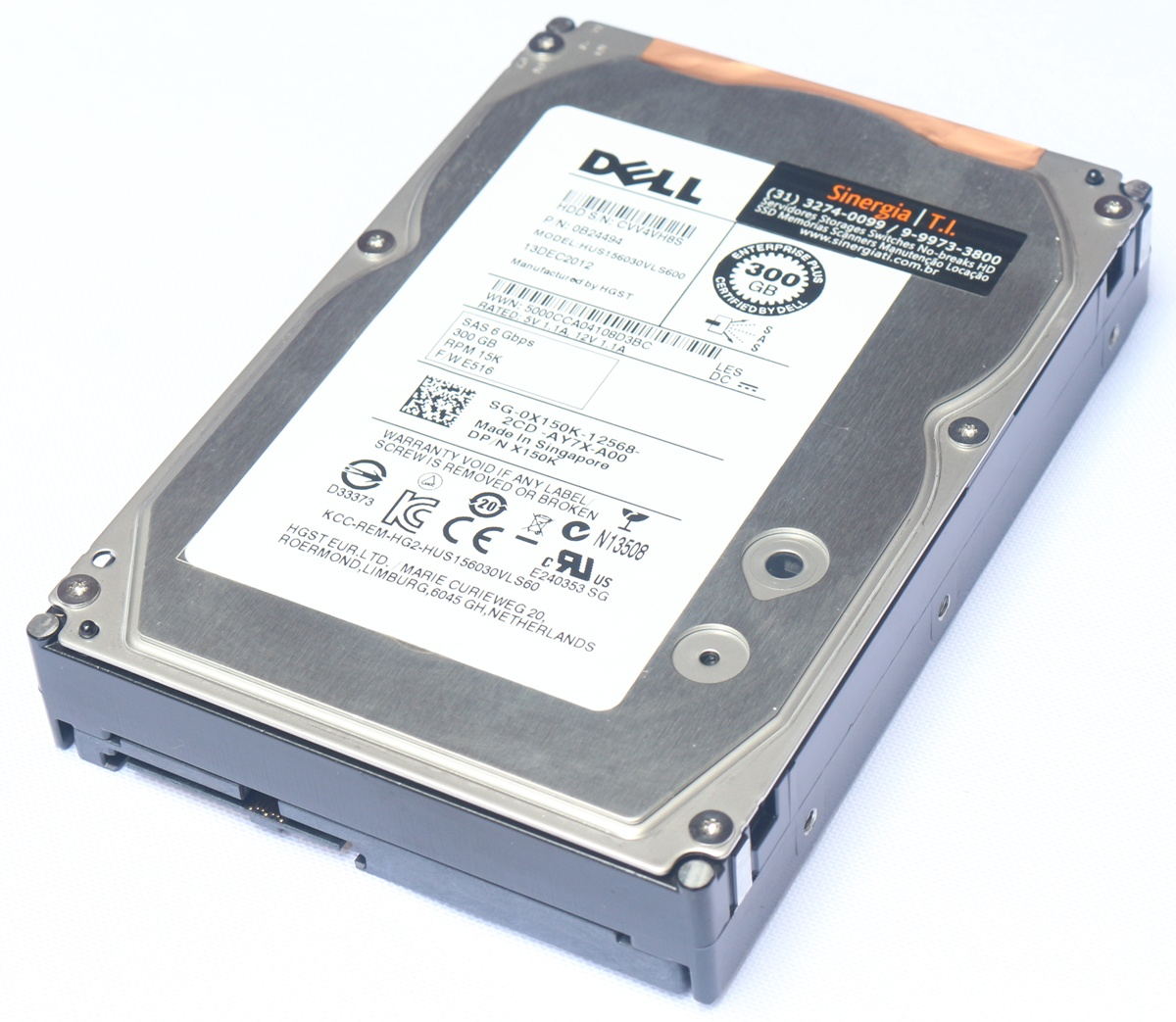 X150K HD Dell 300GB SAS 6Gbps Pronta Entrega Envio Imediato