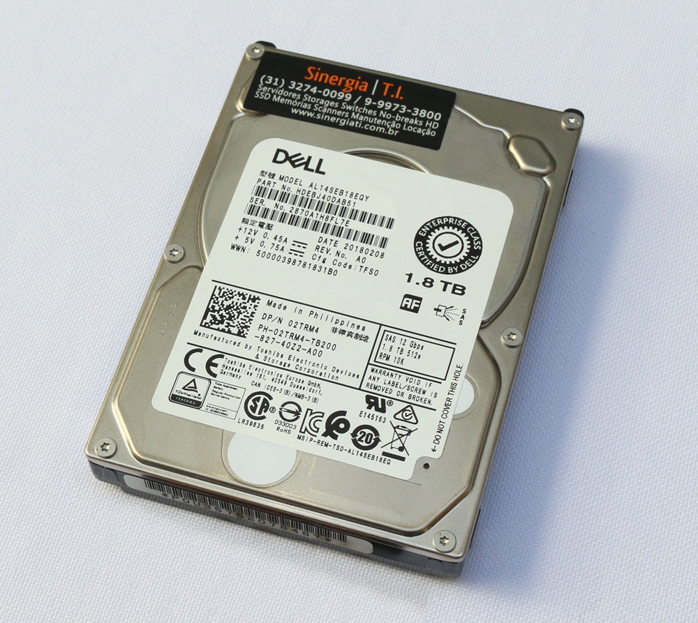 HD Dell 1.8TB SAS SFF 2,5" 512e para Servidor PowerEdge T20 Em Estoque Pre&ccedil;o