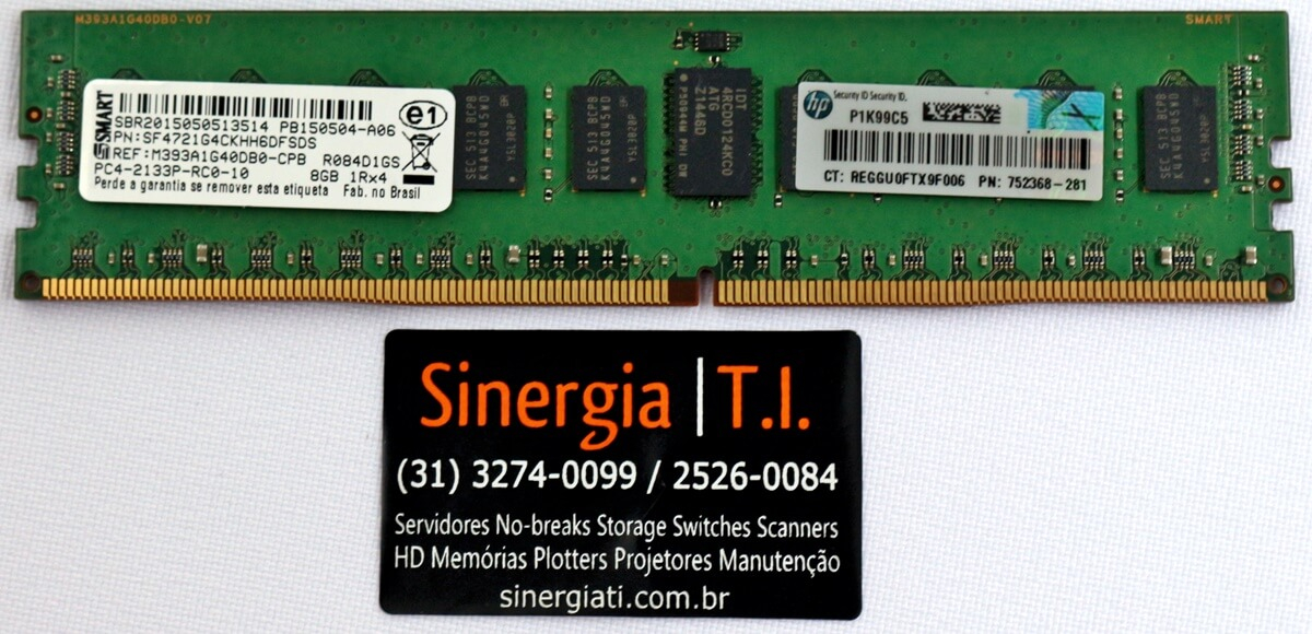 Memória RAM 8GB para Servidor HPE ProLiant ML110 Gen9 pronta entrega
