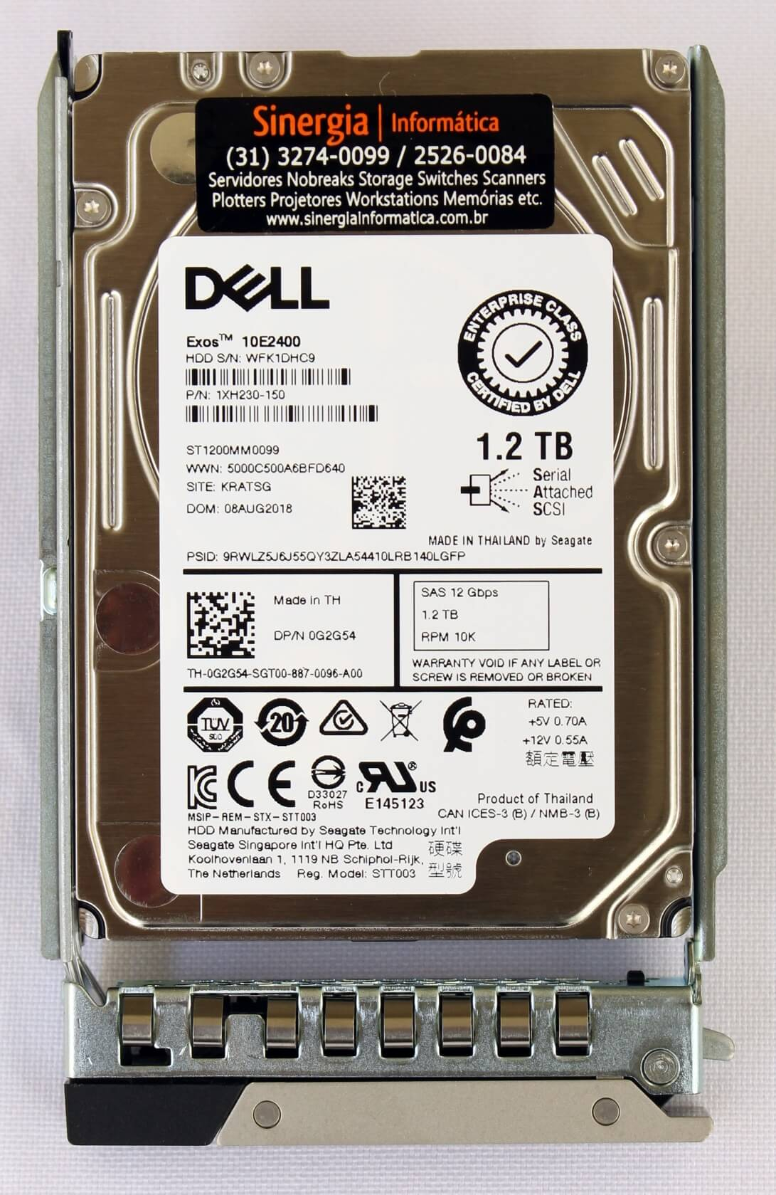 400-ATJL HD Dell 1.2TB SAS 12 Gbps 10K RPM SFF 2,5" para Servidor pronta entrega