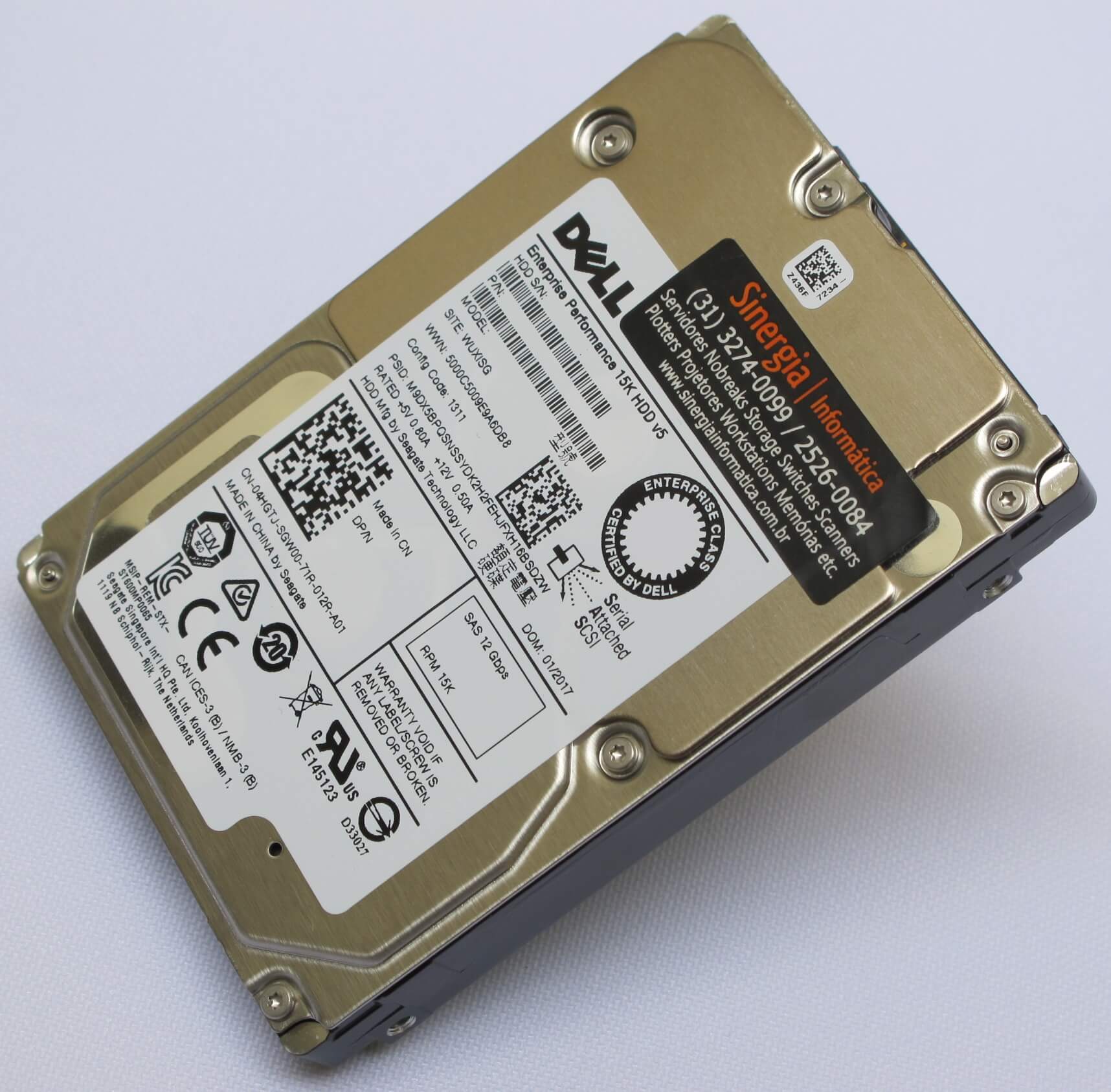 400-ATIS Dell 900GB SAS 12Gbps Enterprise 512n 15K RPM SFF 2.5" HDD X4GP6 em estoque