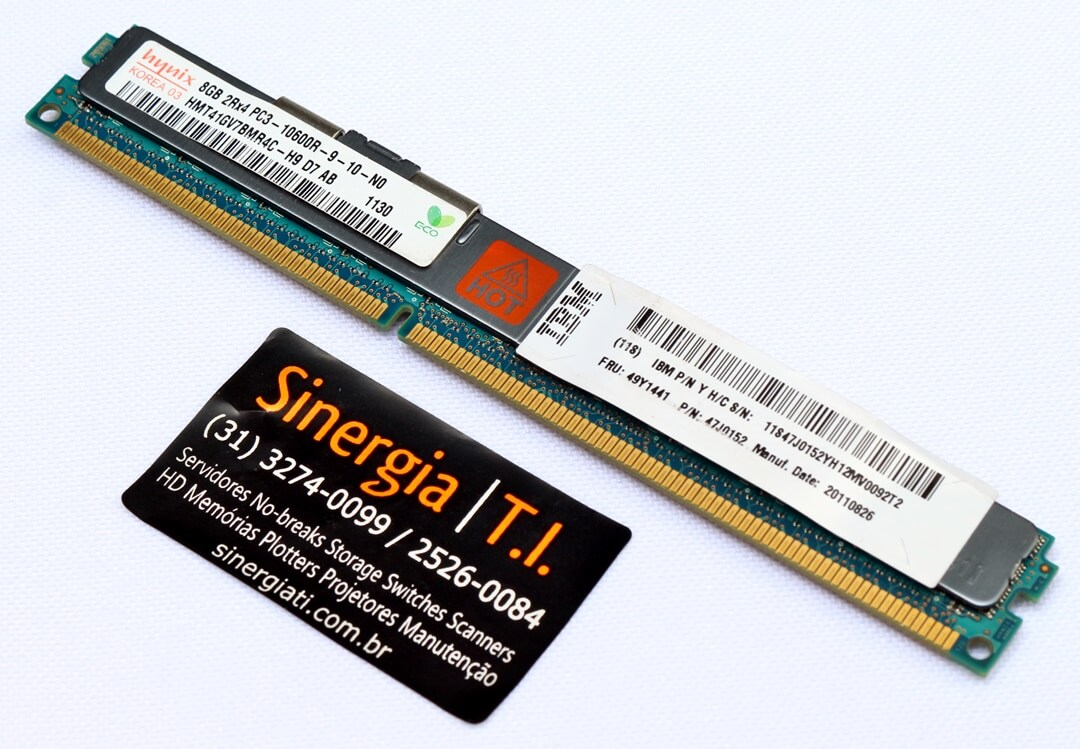 47J0152 Memória RAM IBM 8GB para Servidor DDR3 1333MHz PC3-10600R DIMM 240 pin ECC Registrada 1,5V pronta entrega em estoque preço P/N