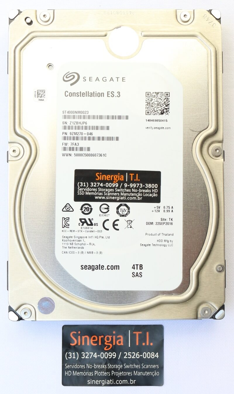 ST4000NM0023 | HD Seagate 4TB SAS 6 Gbps 7.2K RPM 3,5" 128MB Cache para Servidor 