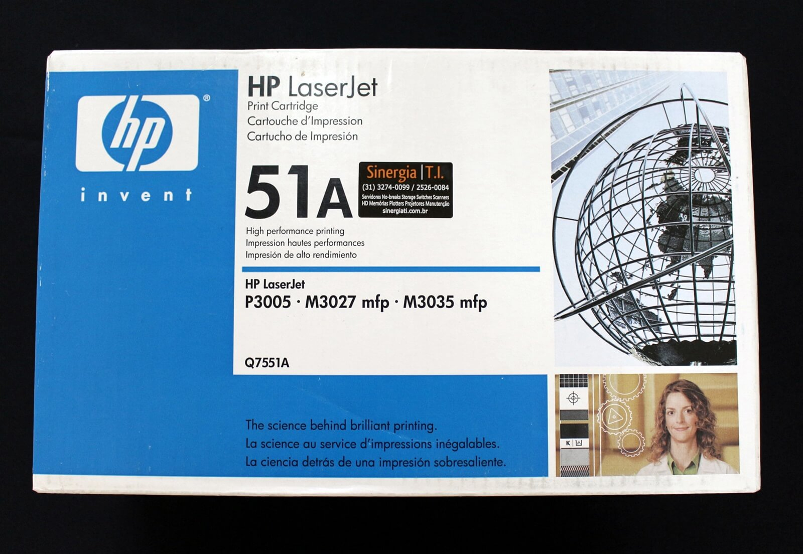 Q7551A Toner Laserjet Preto HP 51A Original Genuíno Impressora P3005 M3027 mfp e M3035 mfp