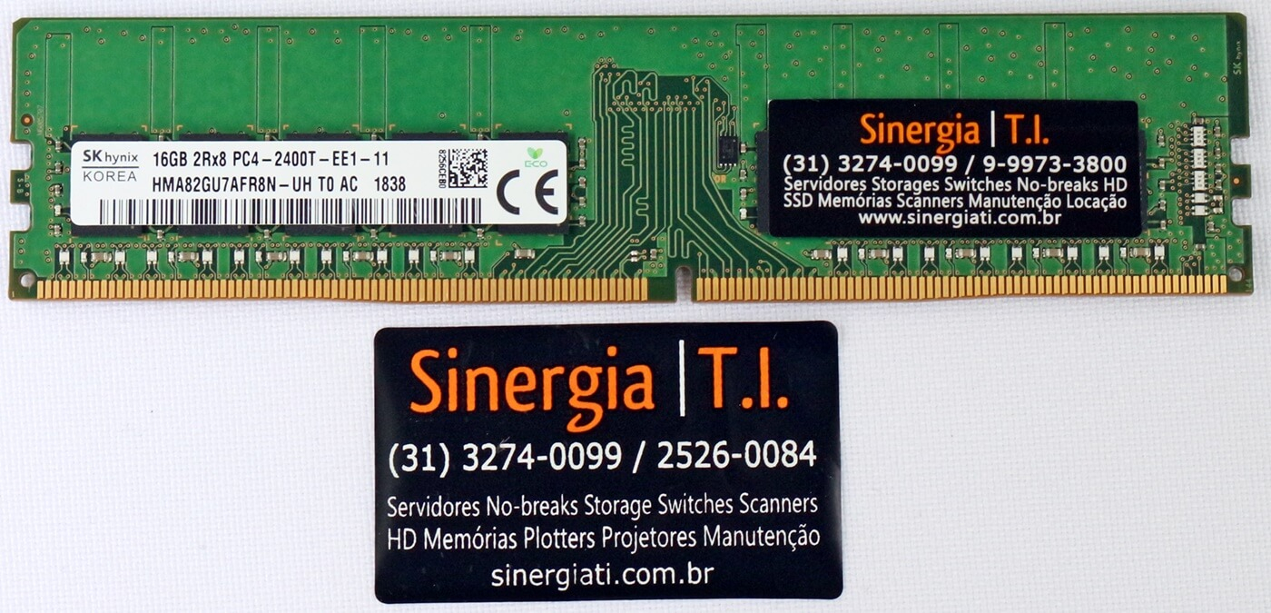 HMA82GU7AFR8N-UH T0 AC 838 Memória RAM Hynix 16GB DDR4 2Rx8 PC4-19200T-E 1.2V 2400MHz ECC UDIMM em estoque pronta entrega