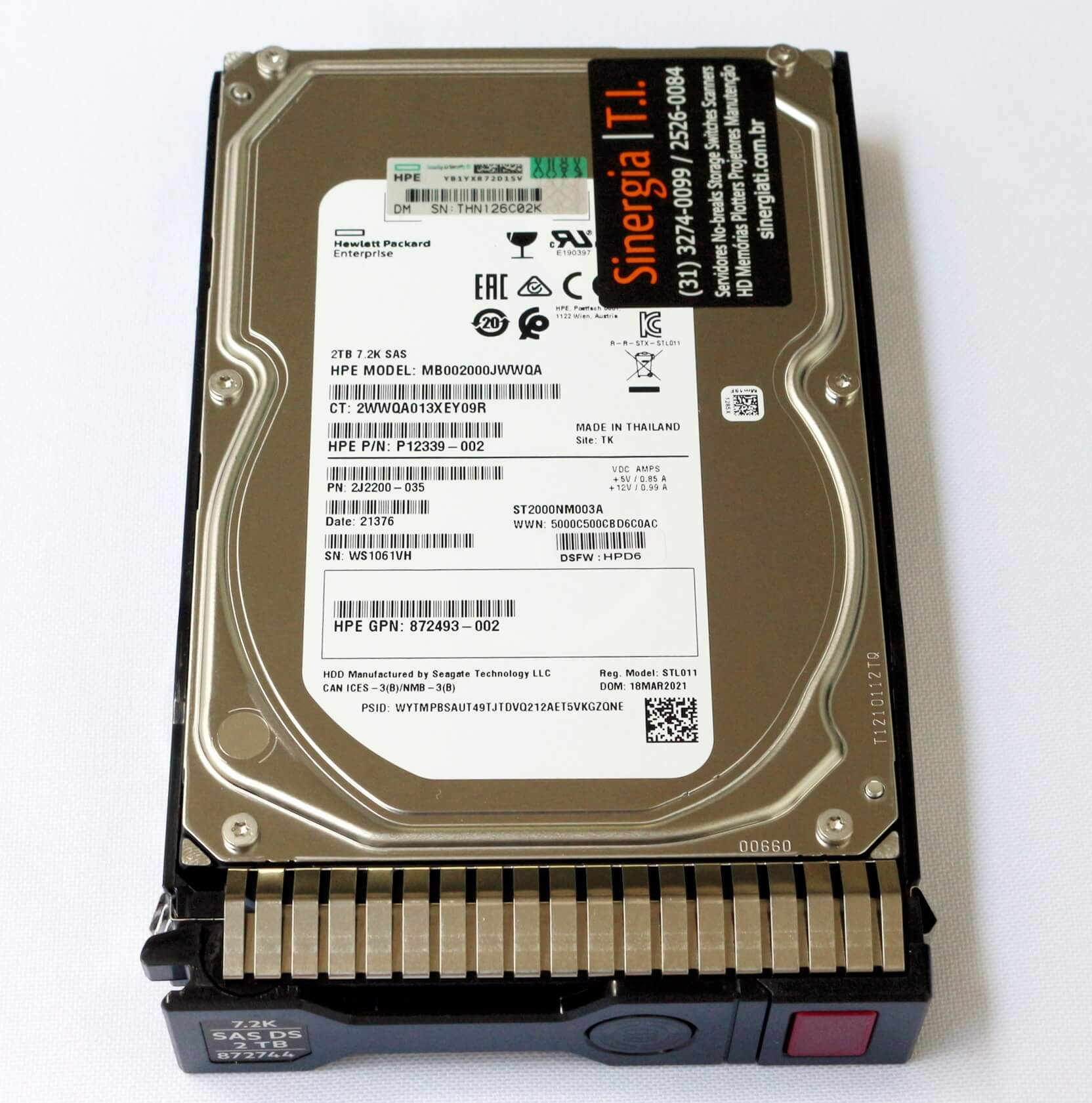 2J2200-035 | HD HPE 2TB SAS 12 Gbps 7.2K RPM LFF 3,5"