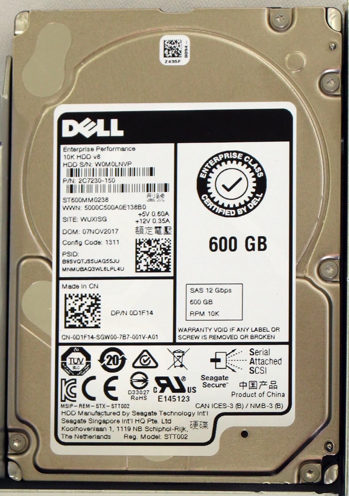 ST600MM0238 HD Dell 600GB SAS 12 Gbps 10K RPM LFF 3,5" 512n para Servidores Dell PowerEdge envio imediato