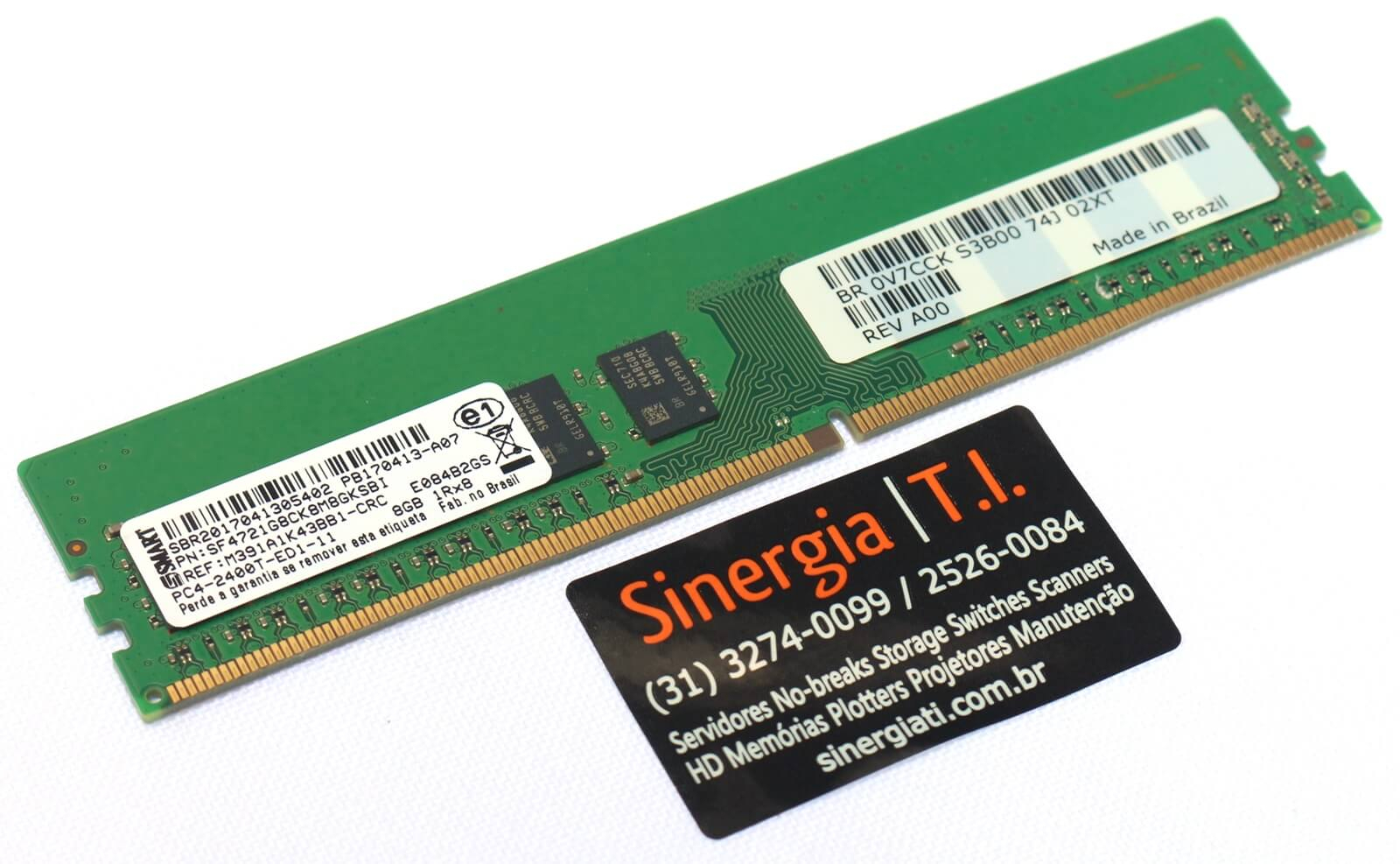 Memória RAM Dell 8GB 1RX8 PC4-2400T DDR4 UDIMM 2400MHz para Servidor PowerEdge T130 Pronta entrega