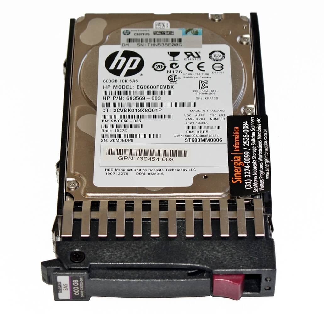 C8S58A HD HPE 600GB SAS 12 Gbps 10K RPM SFF 2,5" Enterprise para Storage MSA envio imediato