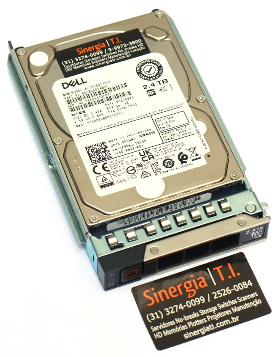 HD Dell 2.4TB SAS 12Gb 10K 2,5" para Servidor PowerEdge R450