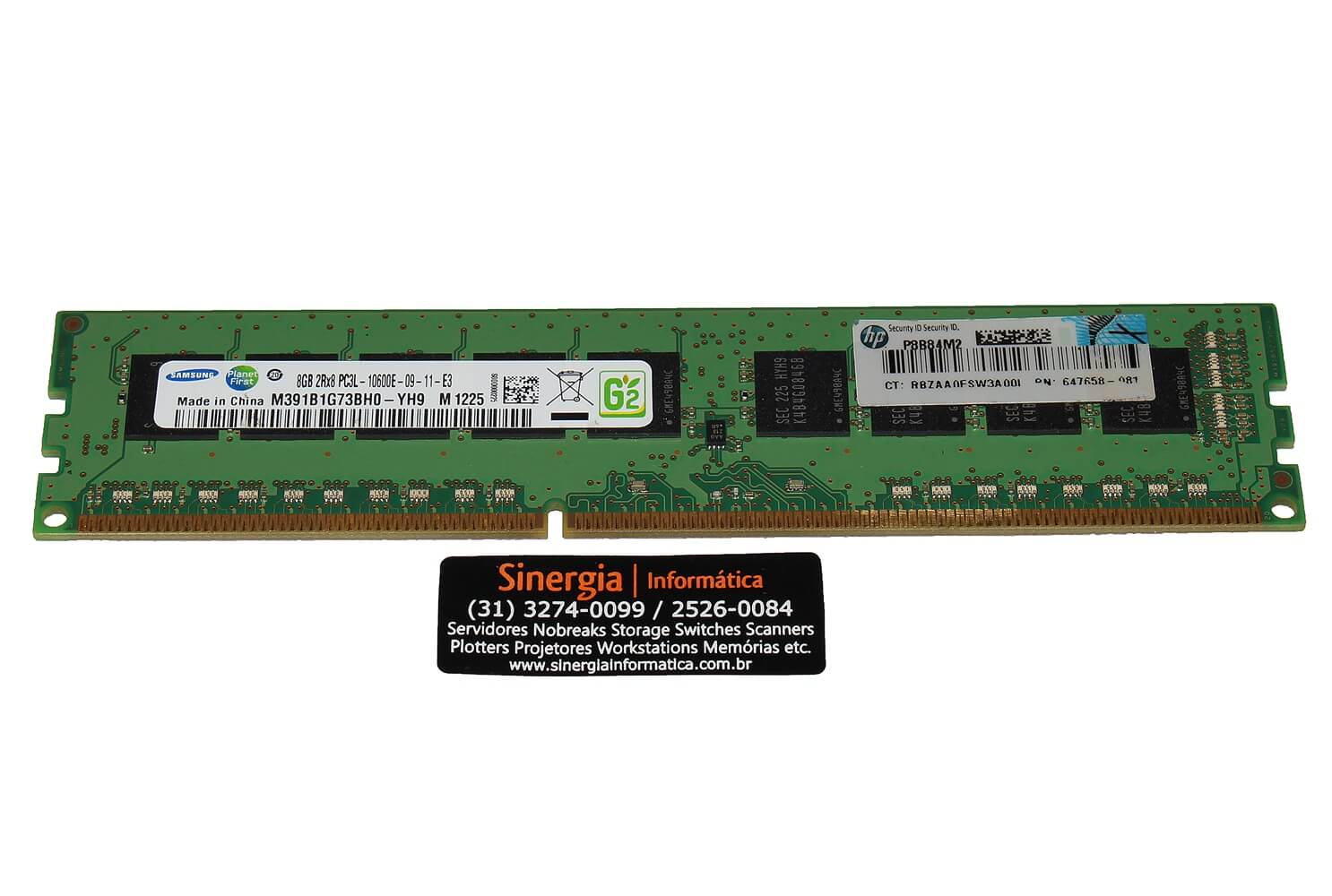 647658-081 Memória RAM HP 8GB DDR3 2Rx8 PC3L-10600E-09-11-E3 1333MHz ECC UDIMM para Servidor ML310e DL320e DL160 DL360e DL360p DL380e DL380p  ML350e ML350p Gen8 pronta entrega