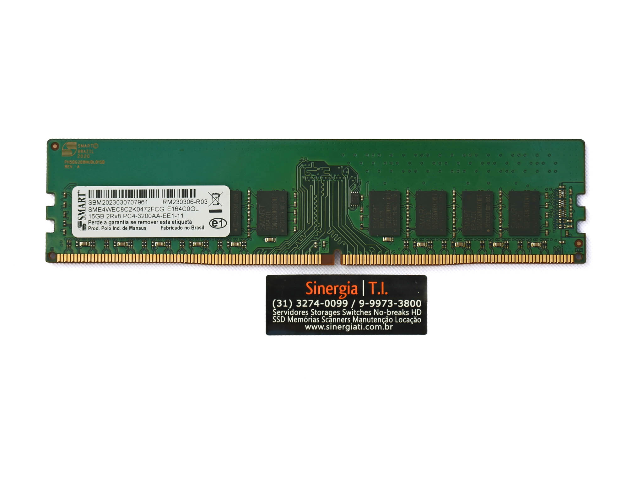 Memória RAM 16GB para Servidor Dell PowerEdge T150 3200MHz DDR4 RDIMM PC4 ECC Dual Rank X8 UDIMM
